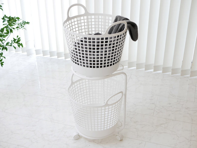 ライクイットの灰色2段ランドリーバスケット