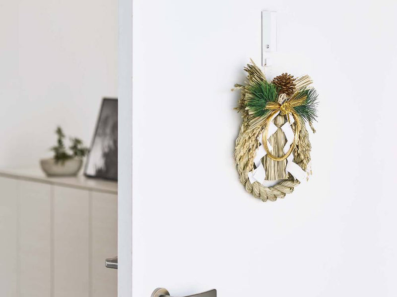 ドアノッカー風ブラックの風鈴としめ縄ホルダー