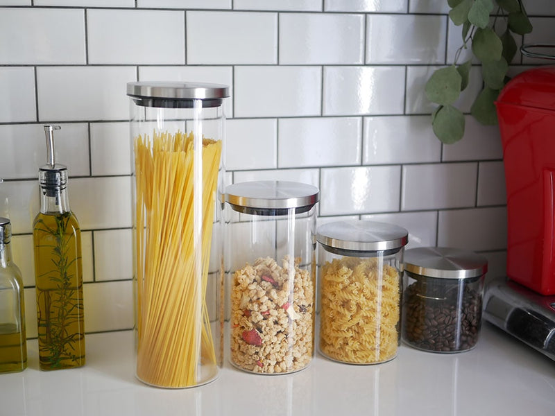 SALUSセイラス スカンディック キャニスター、耐熱ガラス製の食品保存容器でステンレス蓋付き