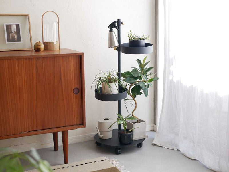 ホワイトとブラックのうごくプランターラックセット