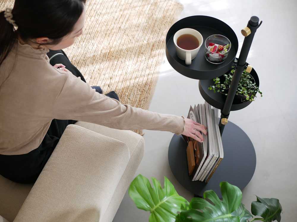 ドローアラインうごくプランターラックセット、ホワイトとブラック