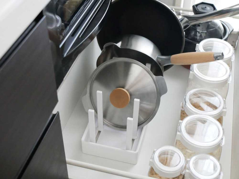 toweタワーのシンク下幅調節鍋蓋&フライパン収納スタンド