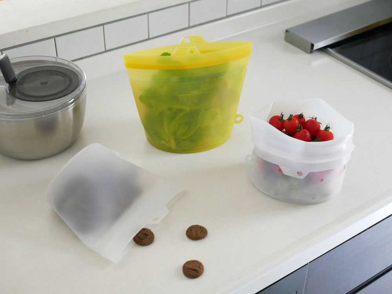 【コジット】大きくひらくシリコンクックバッグ / 2個組の仕様シーン1