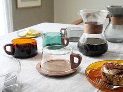 【adepeche/アデペシュ】ガラス×ウォールナットのカップ/カラフェnoon collection