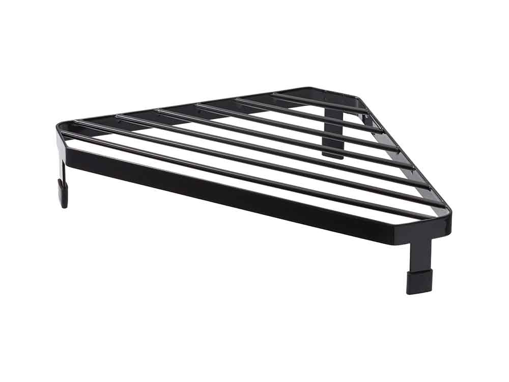 YAMAZAKI/towerブランドのコンロコーナーラック、耐熱200度対応、サイズ約22×22×5cm