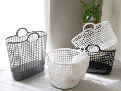 like-itのポリエチレン製ラウンドタウンバスケット、持ち手付き