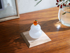 硝子屋 PRATO PINO のガラスの鏡もちと飾り台、木箱がセットになった手作り日本製の商品画像