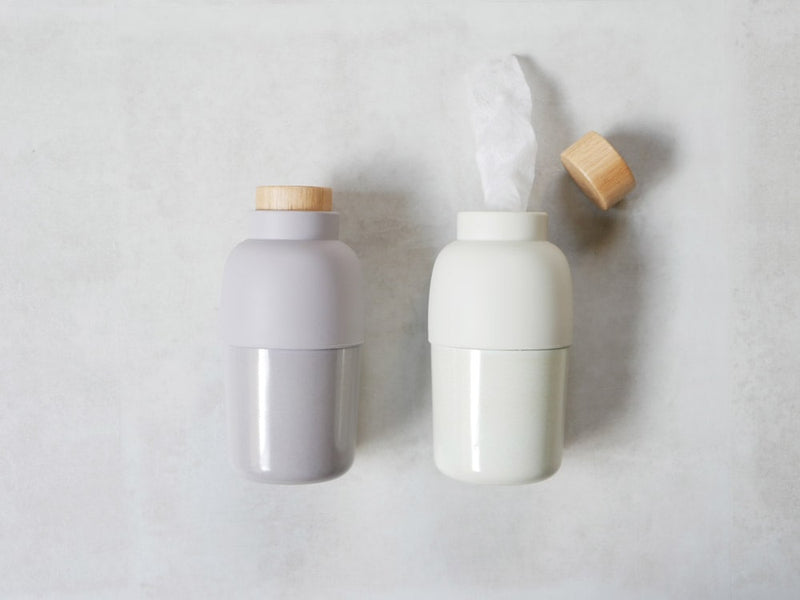 ラバーウッド製ロールウェットティッシュケース