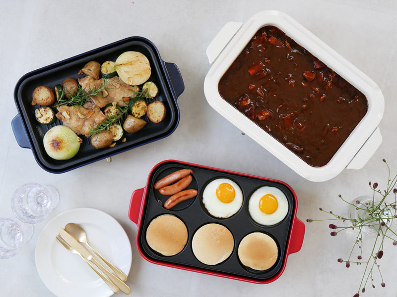 BRUNOマルチプレートとセラミックコート鍋