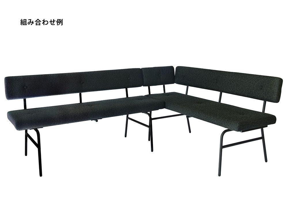 自然素材のオークとスチールパイプを使用したアデペシュの屋外用サムノルドベンチソファ