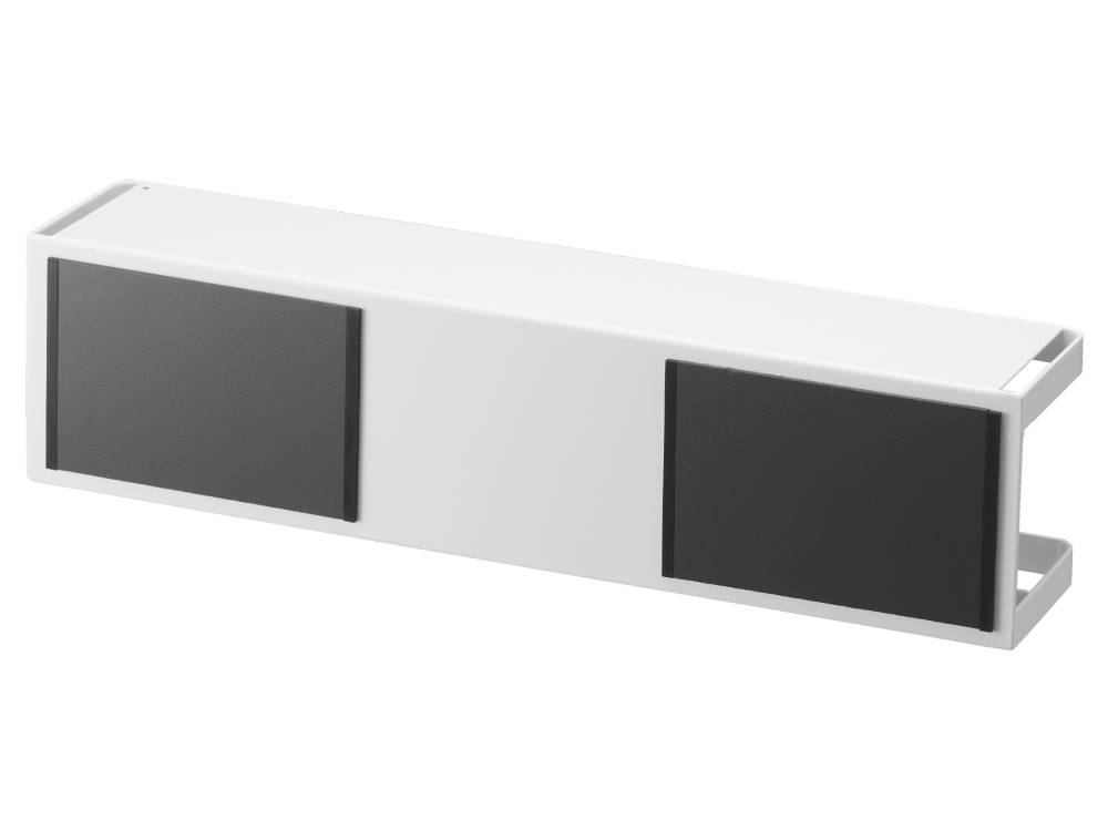 「tower/タワー」マグネット冷蔵庫横サプリ&調味料ラック。スチール製でマグネット付き、2つのフックが特徴のシンプルなデザイン