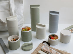 タケナカジャパンの蓋付きシリンダー型デザインプラスチックランチボックス