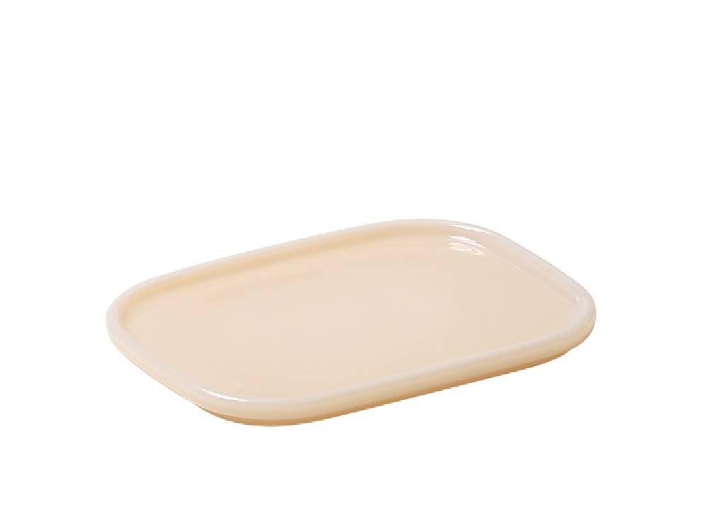 ホウケイ酸ガラス製の四角いプレート2点セット