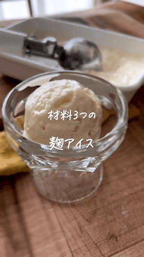夏はこれで決まり✨材料3つ！砂糖不使用！麹のアイスクリーム🍨