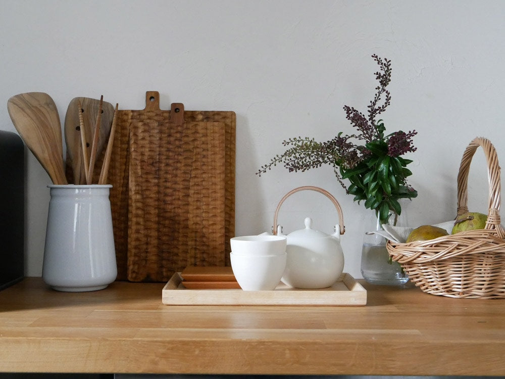 白磁の結 YUI 急須と陶器の花鉢