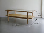 サンフラワーラタンのチーク無垢材と籐使用のセンターテーブル