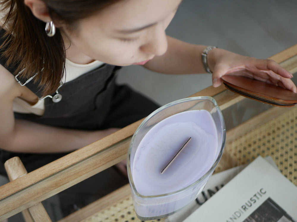 カメヤマ WoodWick キャンドル ガラスと木蓋