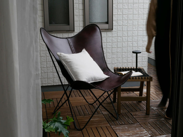 WRAPSラップスのアイアンレザーバタフライチェア