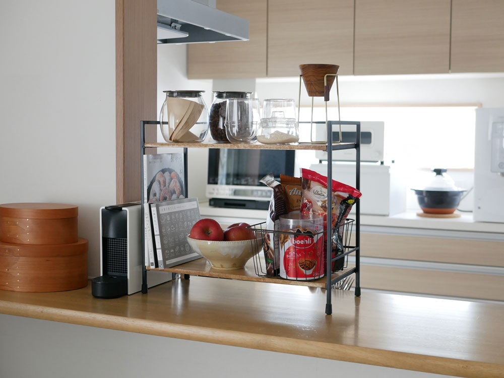 POSH LIVINGのマンゴーウッドスタンドシェルフ