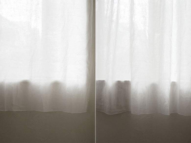 natsusobikuブランドのリネン100％クリップ留めカーテン1枚、四方メローロック仕立て、サイズL:130×230cm／S:130×165cm、日本製