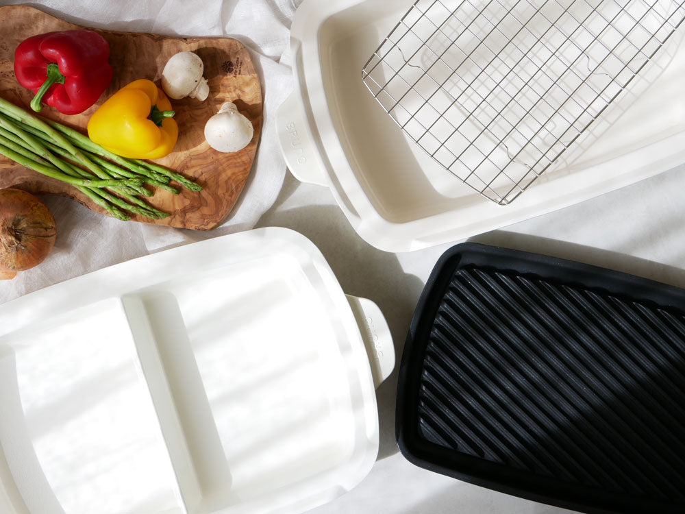 ブルーノグランデ用仕切り鍋、グリルプレート、深鍋のセット