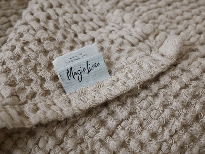 Magic Linenのリネン混合ワッフルブランケット