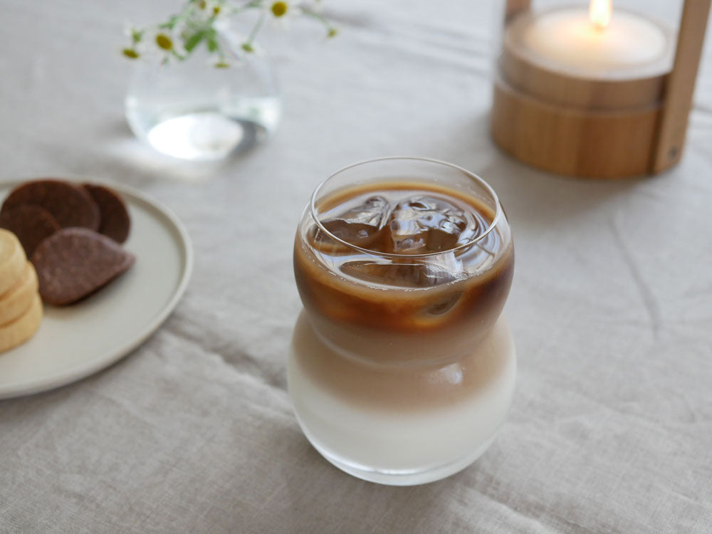 Sghrスガハラの双円ビアカップ、透明なソーダガラス製で400mlの容量を持つビール用グラス