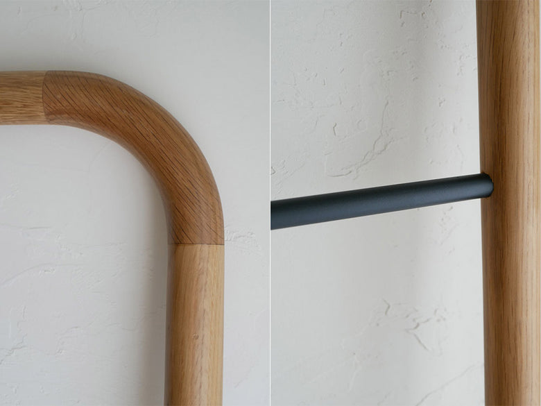 NOWHERE LIKE HOME製オーク無垢材スタンドミラーとラダーハンガーのセット