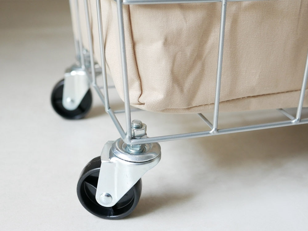 BRIDブランドのランドリーストレージスクエア45L、キャスター付きハンドルを備えたキッチンカート