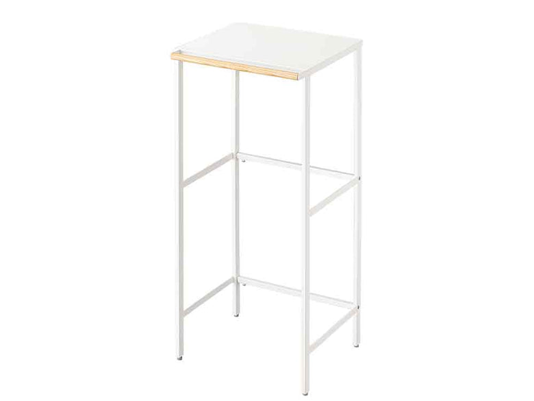 スチールと木材の伸縮式ゴミ箱上ラック