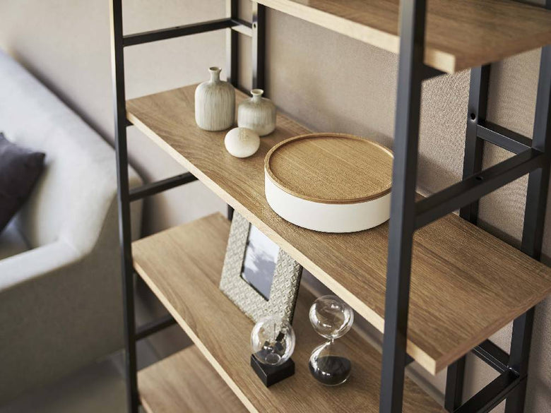 RINの蓋付きラウンド収納ケース - スチールと木材製