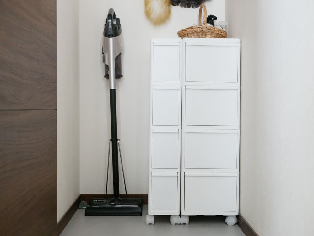 like-itスリムストレージ4段キャスター付き