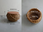 ラタンの蓋がテーブルとして使えるバスケット