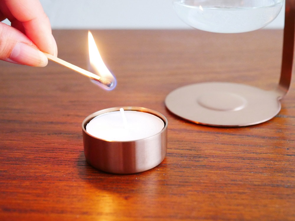KINTOアロマオイルウォーマー、ガラスカップとキャンドル