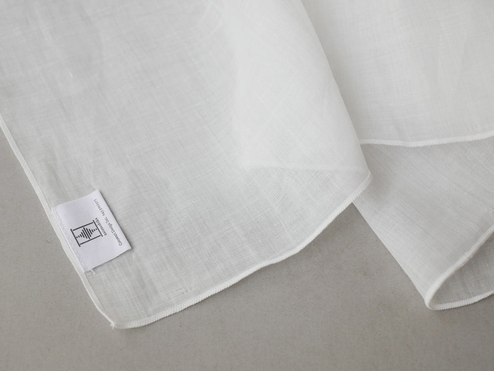 natsusobikuの麻100％リネンクリップ留めレースカーテン1枚、白とグレーの上品なデザイン、日本製