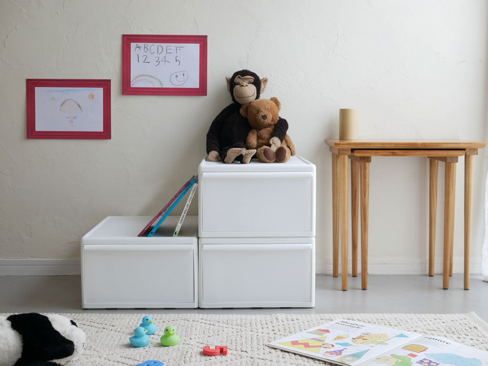 ライクイットのオールホワイト組み合わせ収納ケースセット