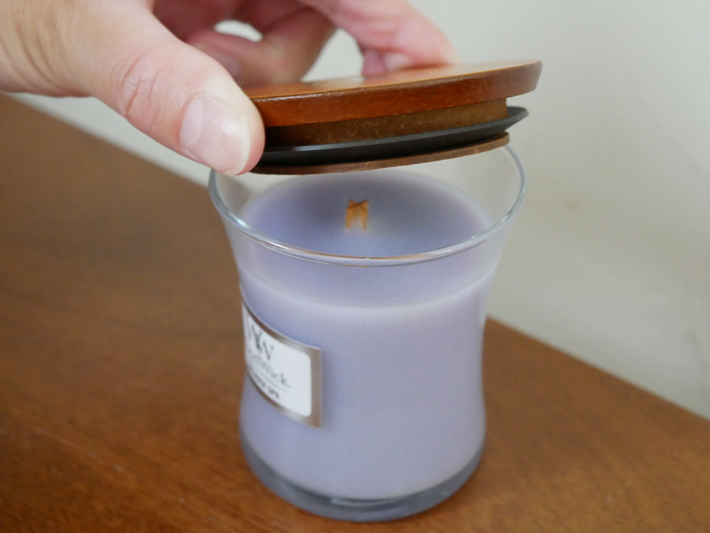 カメヤマキャンドル WoodWickタイプのガラス容器