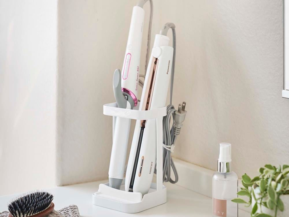 YAMAZAKIタワー耐熱トレー付きヘアアイロンスタンド