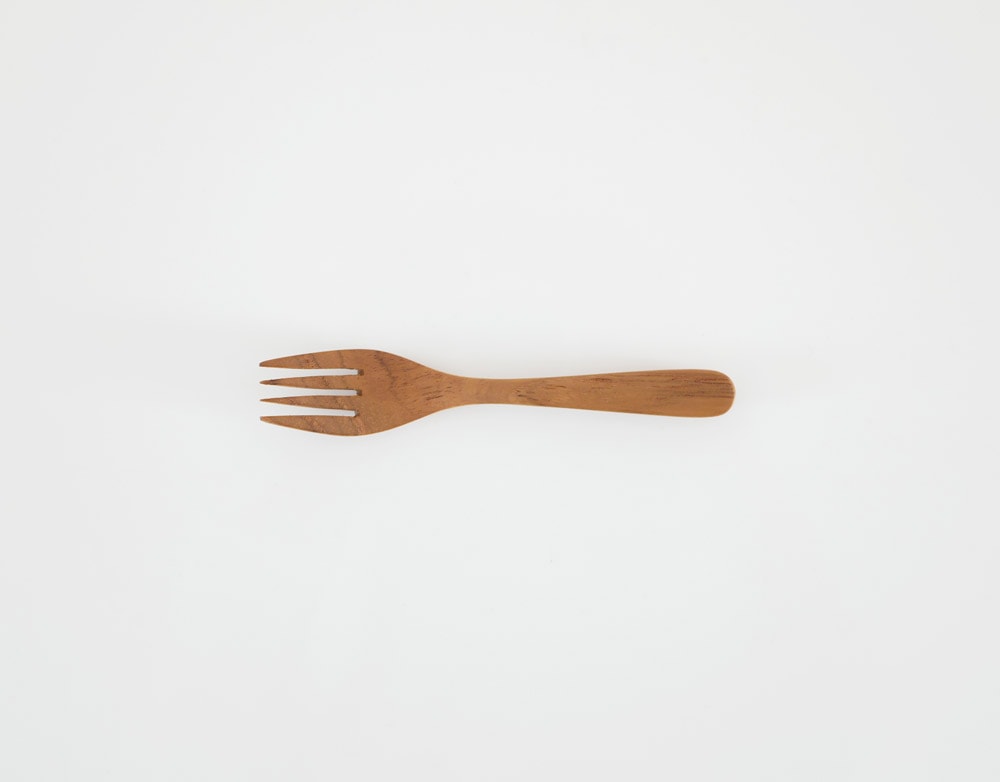 ホーンプリーズのティークウッドフォークとスプーン