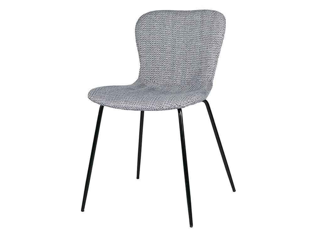 アデペシュのヘリンボーン柄ジップデザインチェア ブラック