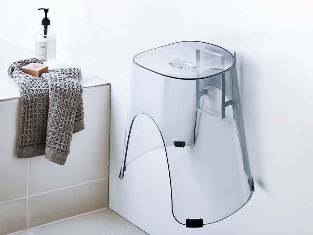 グレーアルミ製マグネット浴室椅子ホルダー