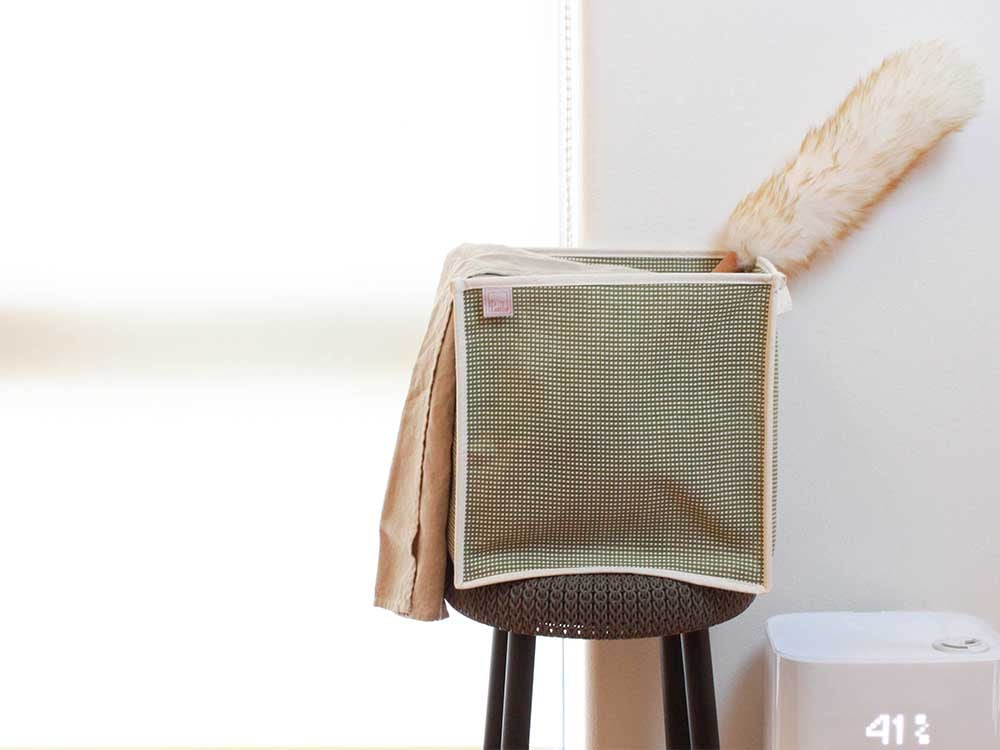 コットン製PiatToバスケットと犬