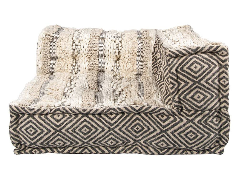 ウール製クッション付きブロックマルチソファ