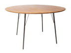オーク突板とアイアン脚のラウンドダイニングテーブル