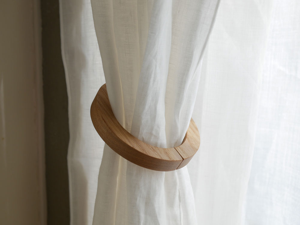 カーテン用天然木製ウッドリングタッセル