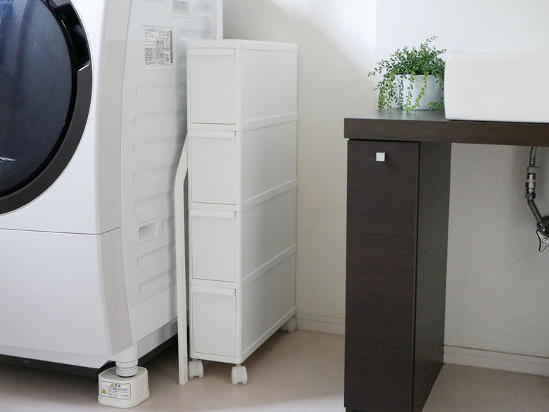 ライクイットのキャスター付き4段スリムストレージ