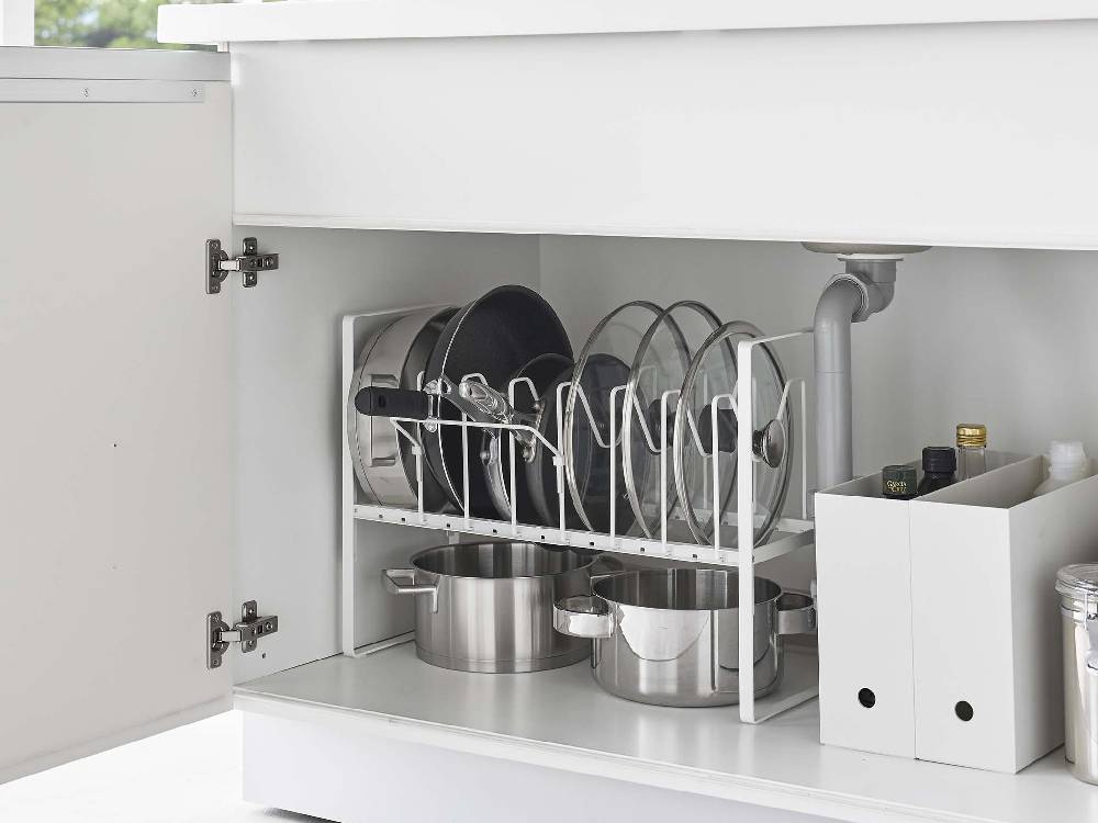 タワーのシンク下用2段鍋蓋＆フライパン収納ラック