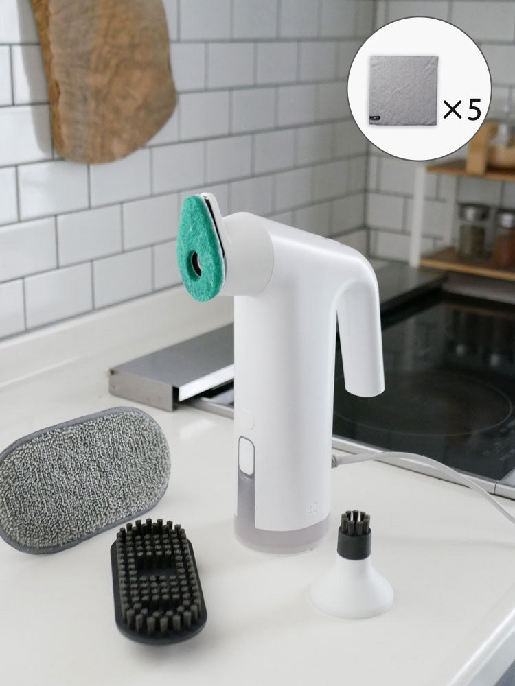《ノベルティ付》【±０/プラスマイナスゼロ】スチームクリーナー（食器・テーブル・シンク周り用のふきん5枚入）