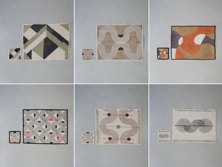 アデペシュのテーブルファブリックが三角形に配置されたデザイン