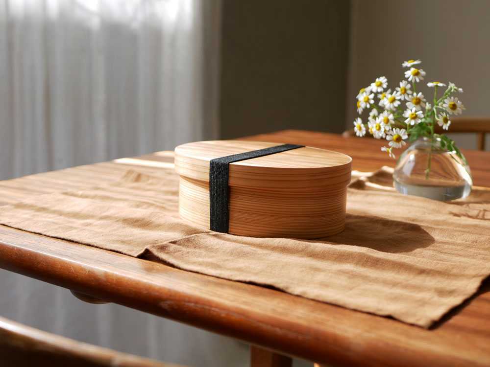 天然木製の食洗機対応曲げわっぱ弁当箱